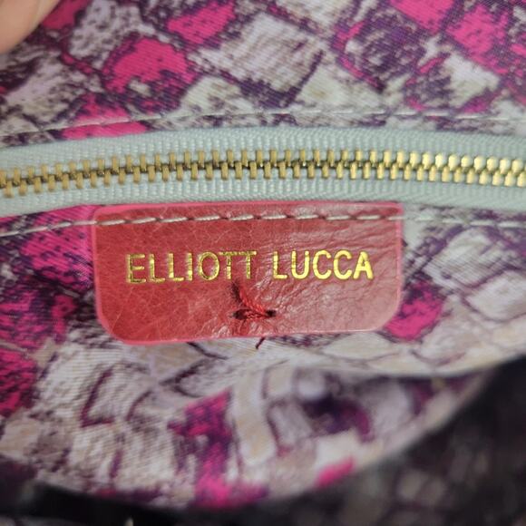Elliot Lucca Satchel handbag purse Red leather - Picture 7 of 10